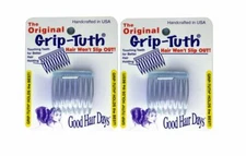 4 Combs x Good Hair Days Grip-Tuth® 1 1/2" Clear Tuck combs Made in USA 40072