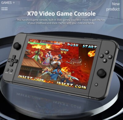 Powkiddy X70-Spielekonsole Handheld-Spielekonsole 3.500 integrierte Spiele
