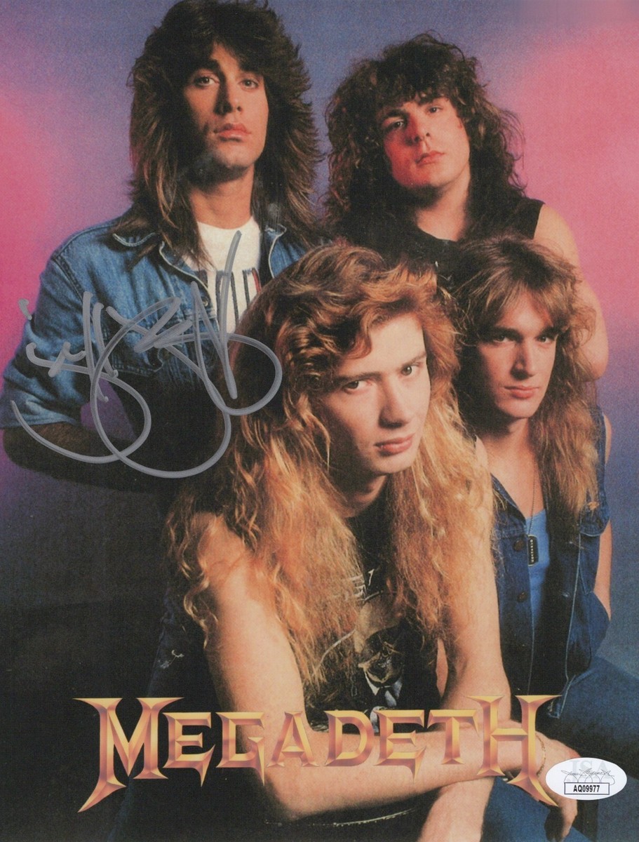 【署名入／Signed】CAGE NACHT TAG（1987年）冊子 JEFF YOUNG Signed MEGADETH 8x10 Photo Guitarist AUTHENTIC