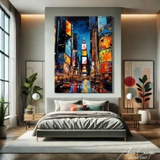 New York Art Canvas Times Square Art NYC Art Print New York Skyline Wall Art