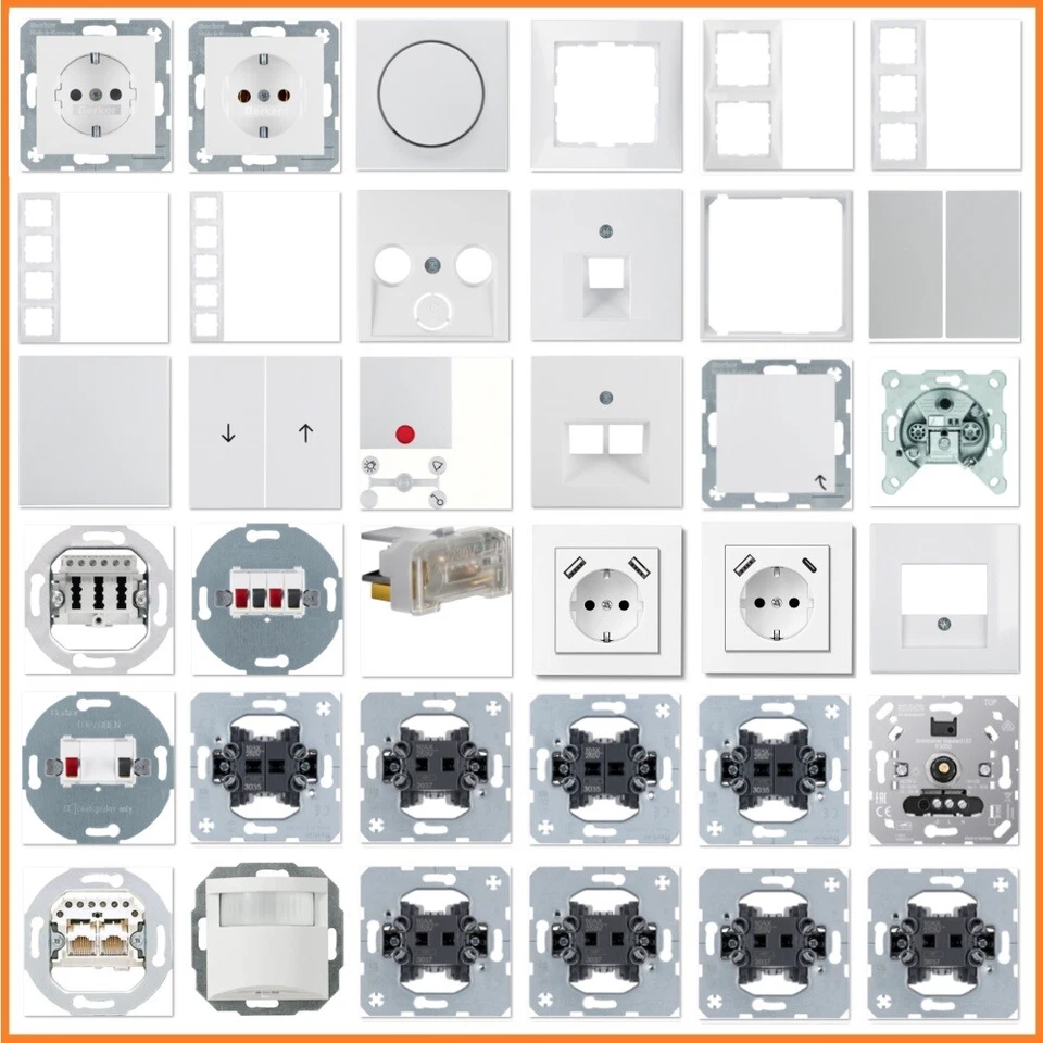 Berker S.1 Polarweiß glänzend Weiß USB Steckdose Rahmen Schalter Wippe Taster