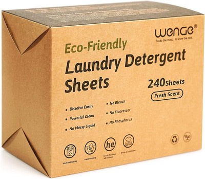 Wenge Laundry Detergent Sheets Eco-Friendly 240 1 Count (Pack of 240) 