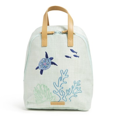 Vera Bradley Women's Straw Mini Beach Totepack Backpack Turtle Dream One Size