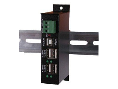 Exsys Ex 1163HM Hub 4 x USB 2.0 DIN rail mountable DC power DIN rail EX-1163HM
