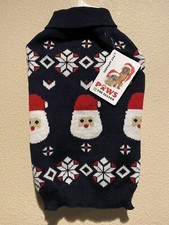 Pet Apparel Christmas Santa Dog Sweater Clothes Size Medium New