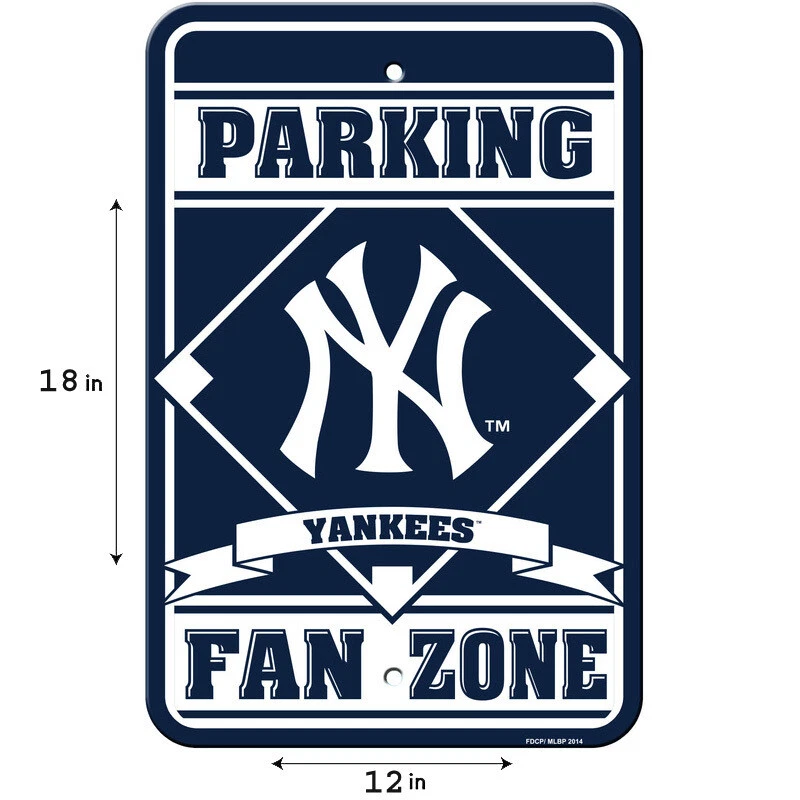 Nuevo Letrero de Estacionamiento MLB New York Yankees Hogar Habitación Oficina Bar Decoración 12" x 18" Foto 2 de 2