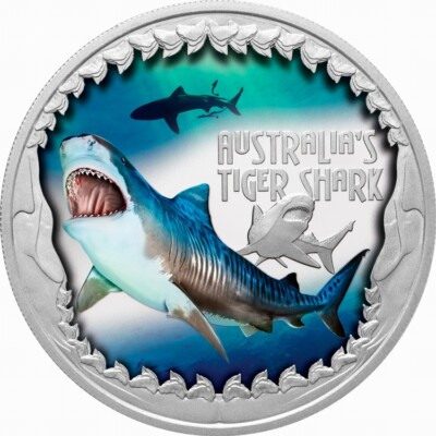 #ad #ad Tuvalu 2023 Tiger Shark Deadly amp; Dangerous $1 1 Troy Oz Pure Silver Proof in OGP $169.85