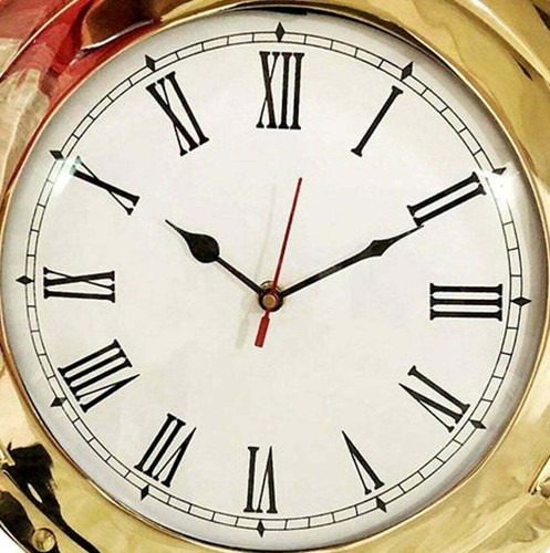 10" Polished Brass Finish Porthole Analog Marine Ship Porthole Clock new handmad - Picture 3 of 8