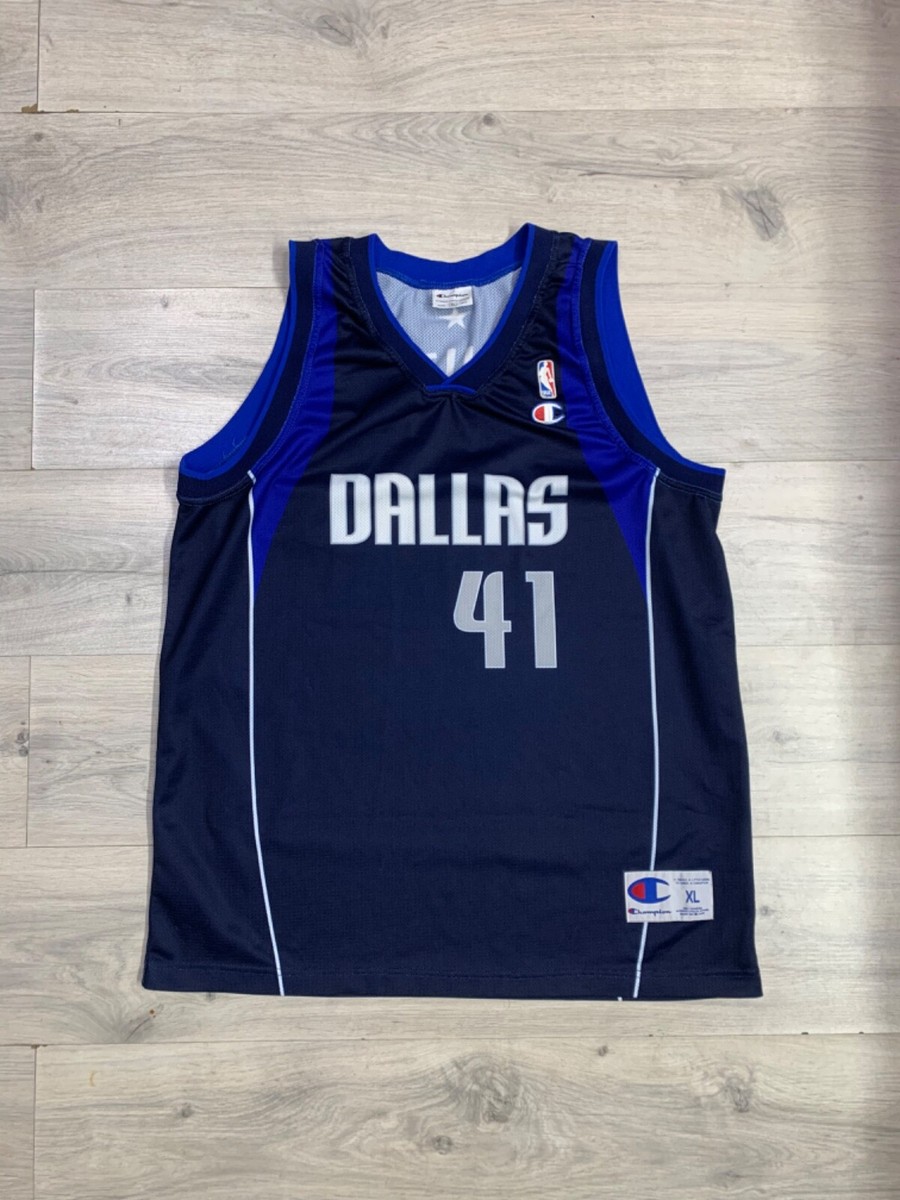 Champion Dallas Mavericks jersey 41 Dirk Nowitzki NBA basketball
