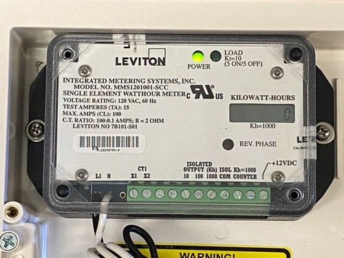 Leviton 6F101-C01 Single Element Sub-Meter in Flush Mount Enclosure, 1P/2W, 100A - Picture 6 of 6