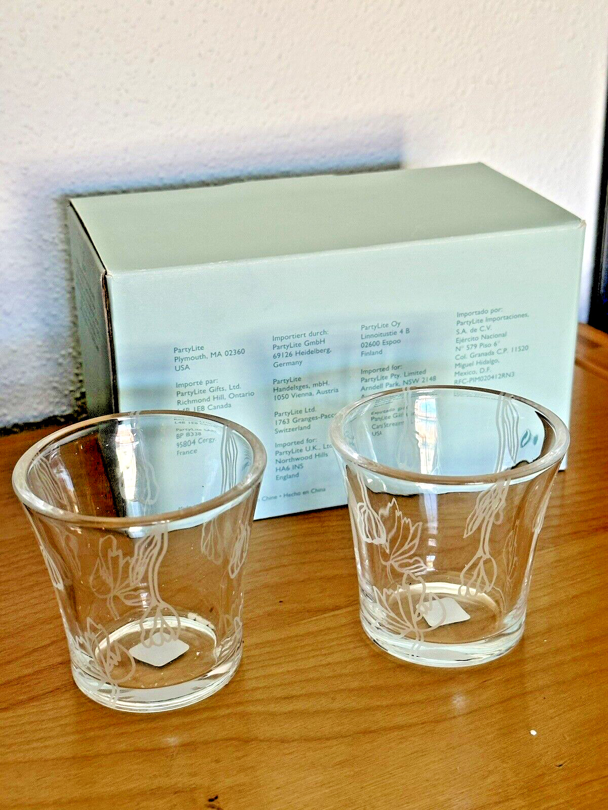 Partylite "Lotusblüten Paar" Tee+Votivkerzenhalter , Neuwertiger Zustand, OVP !