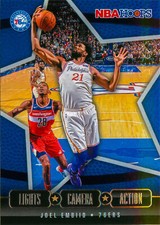 Joel Embiid 2020-21 NBA Hoops Basketball Lights Camera Action Insert Card #12