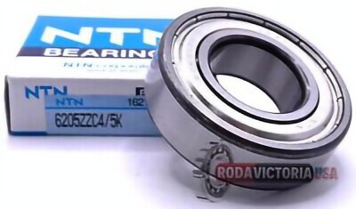 NTN JAPAN 6205-ZZ C4/5K DEEP GROOVE BALL BEARING, METAL SHIELDED 12x21x5 mm