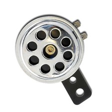 12V SMALL CHROME HORN KLAXON 65 mm MOPED MOTORCYCLE ATV CHOPPER MOTORBIKE CAR