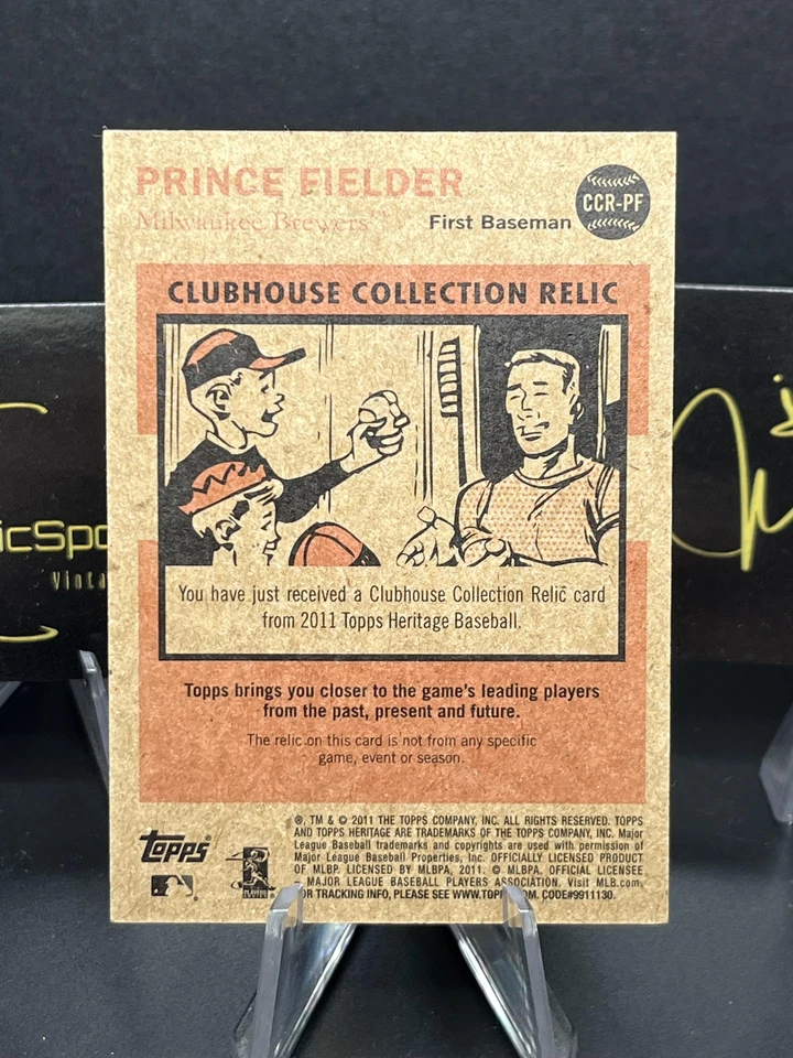 2011 Topps Heritage Prince Fielder #CCR-PF Clubhouse Collection Relics - Image 2 of 2