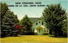Home of Lt. Col. John Glenn Jr. Astronaut New Concord Ohio Chrome Postcard