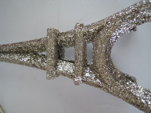 Eiffel Tower Glitter Ornament Paris 5" EUC II - Picture 2 of 3