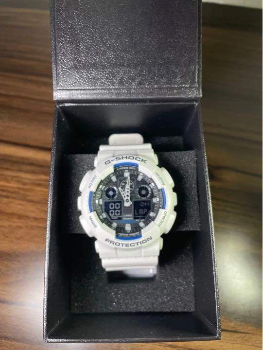 CASIO G-SHOCK GA-100B-7AJF White Quartz Mens Watch Used 2N04011
