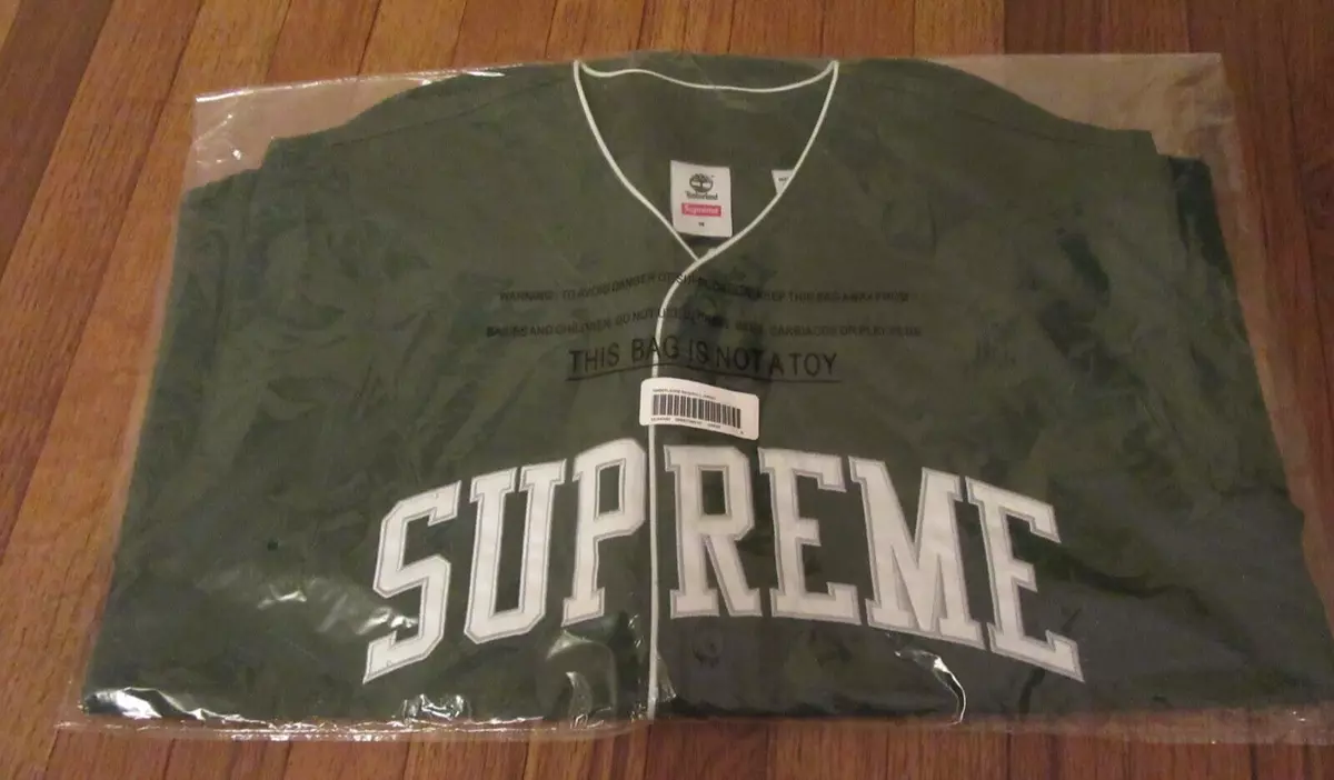 Supreme Timberland Baseball Jersey Size Medium Green SS23 Supreme