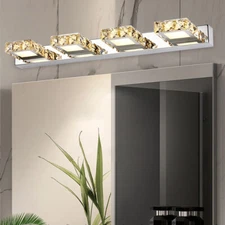 LED Crystal Front Mirror Toilet Wall Lamp Make-up Vanity Light Bathroom Modern