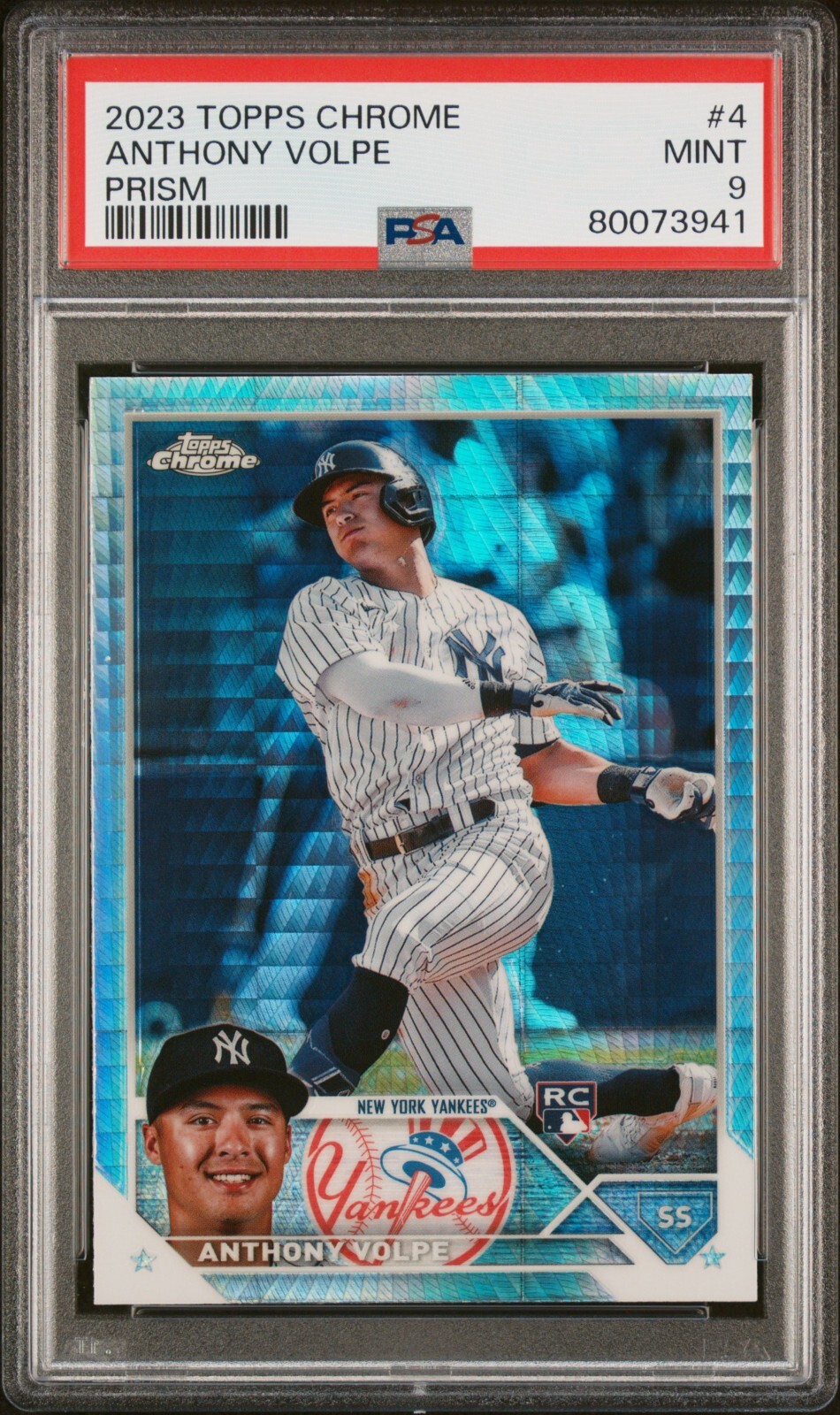 2023 Topps Chrome Update Anthony Volpe (RC) Prism Rookie Debut #USC35 PSA 9