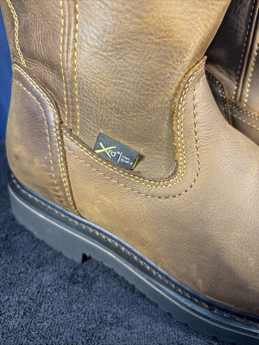 Hytest Safety Wellington, Brown Work Boots K15021 Men's Size 9.5 D