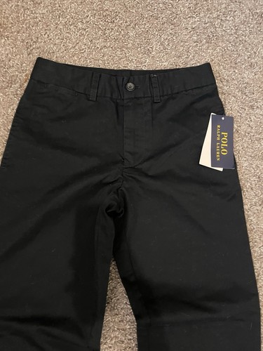NWT Polo Ralph Lauren Youth Chino Pants Black Sz 8 - Picture 3 of 11