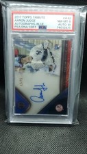 2017 TOPPS TRIBUTE AARON JUDGE AUTOGRAPHS-BLUE #AJU PSA/DNA CERTIFIED PSA 8/10