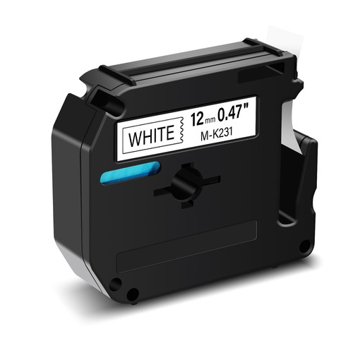 50PK For Brother P-touch PT-85 PT-90 MK231 M231 Black on White Label Tape 12mm - Picture 4 of 12
