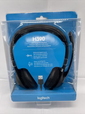 New Logitech H390 USB Headset with Noise-Canceling Microphone | eBay