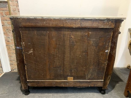 Antico como' cassettone in noce finemente intarsiato epoca XIX secolo Carlo X... - Foto 15 di 16