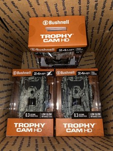 Lot of 3 New Bushnell Trophy Cam HD 24mp Trail Cameras Hunting - Ship