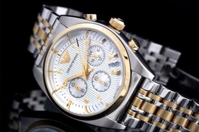 Montre Homme EMPORIO ARMANI Chrono Date. Bracelet Cadran Bicolore. 349,00  Neuve