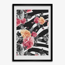 Photo MDF 70x100cm Cadre Le salon Décor Roses de zèbre