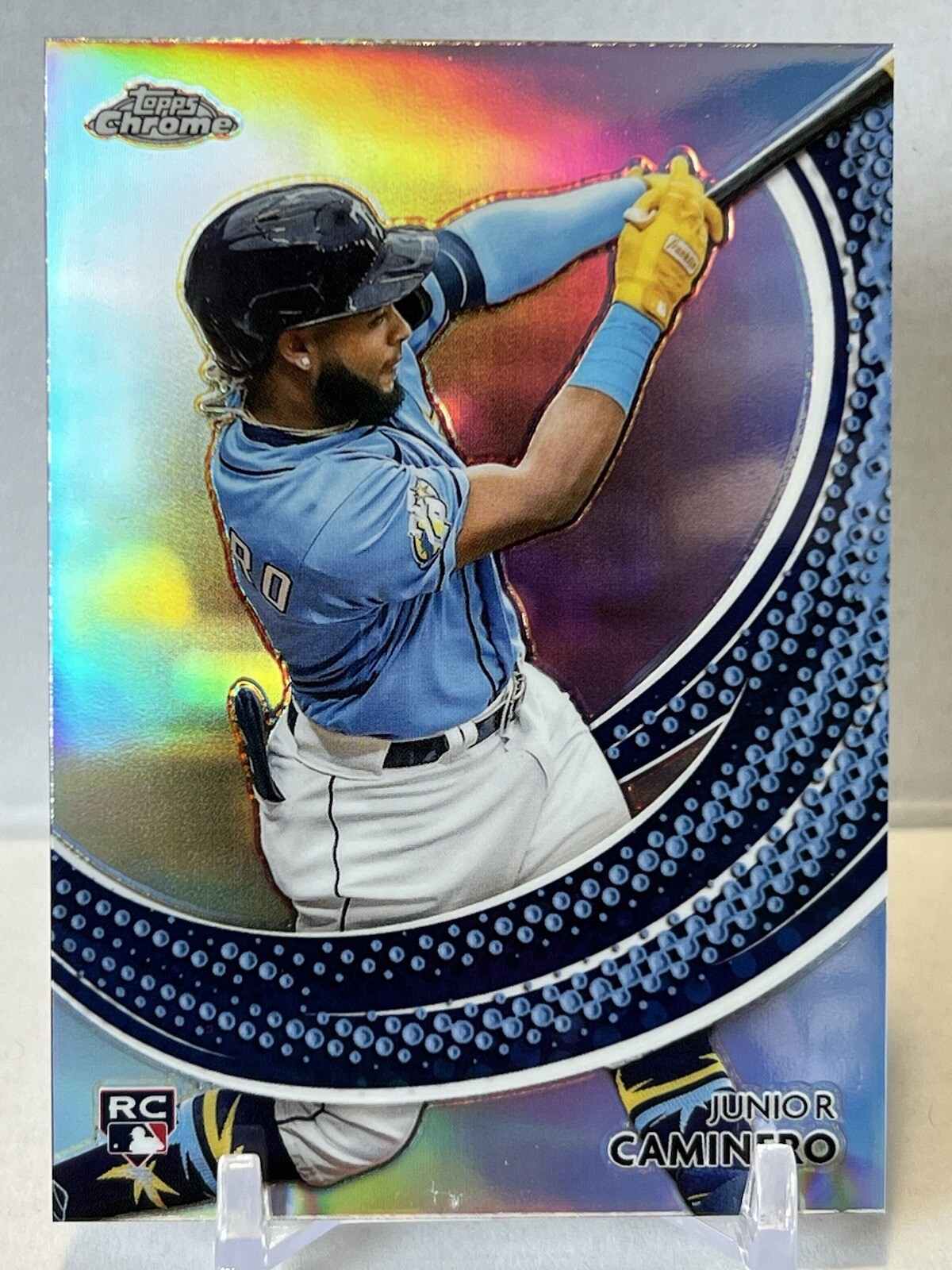 2024 Topps Chrome Baseball Junior Caminero Strokes Rookie RC #S-24 Rays