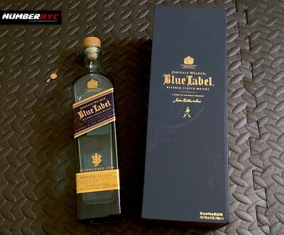 Johnnie Walker Blue Label EMPTY WHISKEY BOTTLE w/ Gift Box 750 ML