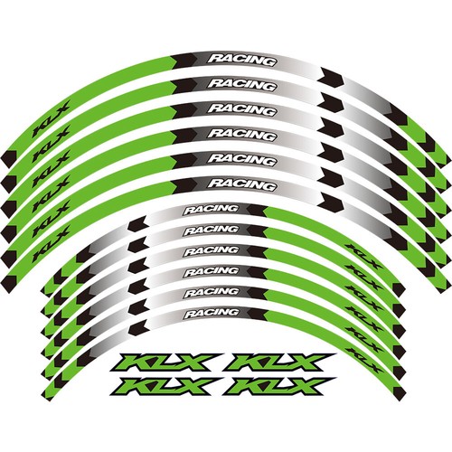 21" 18" RIM STRIPES WHEEL STICKERS FOR 2008-2016 KAWASAKI KLX 450R KLX 250 H T - Picture 20 of 21