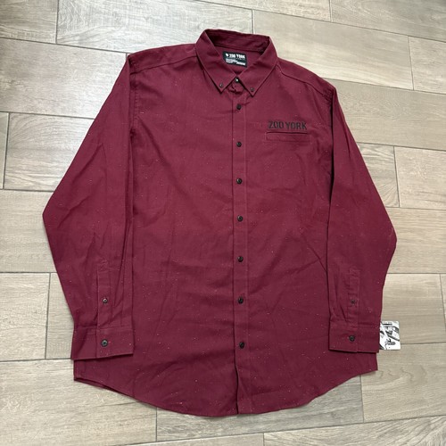 NWT Zoo York Shirt Mens 2XLT Red Merlot True Flex Long Sleeve Street Hip Hop Y2K - Picture 2 of 11