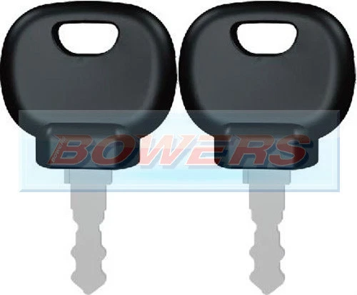 PAIR OF 14607 IGNITION KEYS PLANT APPLICATION JCB 3CX BOMAG HATZ MANITOU TRACTOR