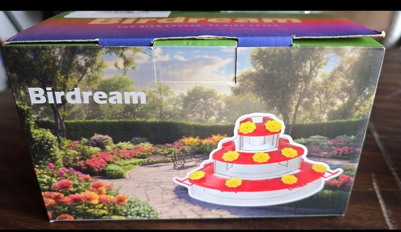 Birdream Cake Design Bird Bath 2 Pack Outdoor Plastic Red Yellow White