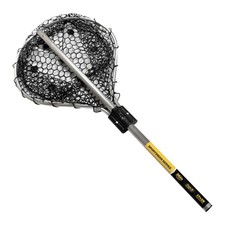 Landing Net 17 x 19 Hoop Premium Rubber Netting 36 in Collapsable Handle