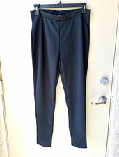 Fashion Nova Women’s Black Pull-On Stretch Dress Pants Solid Flat Front Tapered