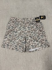 NEW Burlebo Everyday Shorts Mens Large 7 Camo Elastic Waist Pockets Stretch NWT