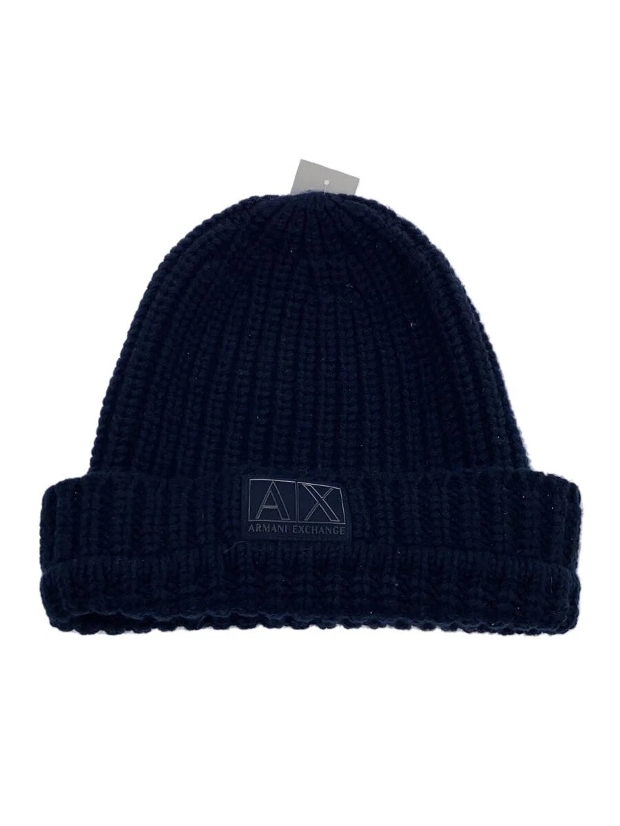帽子 00s ARMANI Navy Wool Beanie New York capsule collection ribbed wool-blend beanie | Emporio Armani