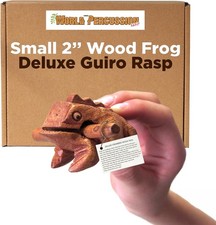 Deluxe Small 2" Wood Frog Guiro Rasp - Percussion Musical Instrument Tone Block
