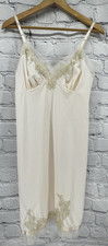 Vintage Van Raalte Full Slip Dress Nightgown 32 Small Beige Lace Appliqu  USA