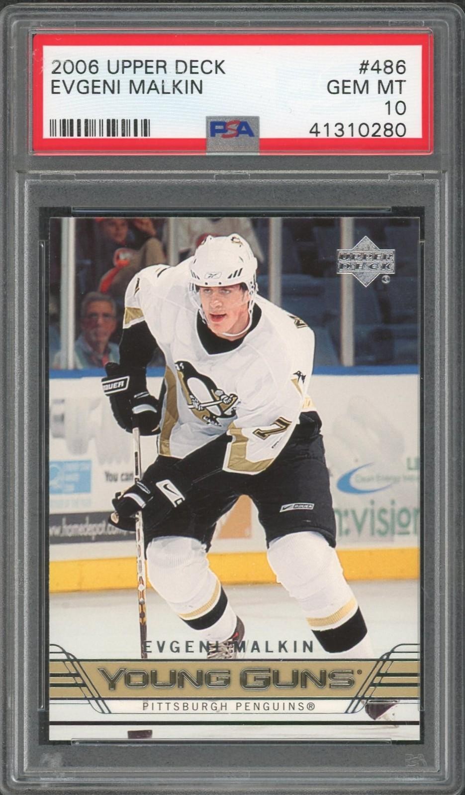 2006/07 Upper Deck Evgeni Malkin Young Guns Rookie #486 PSA 10