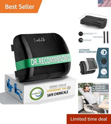 Orthopedic Memory Foam Lumbar Support Pillow for Office & Car - Adjustable Fit