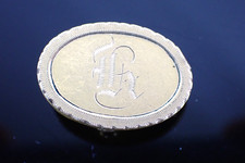 Vintage Monogrammed Collar Clip G.L.P. Co Brass Script LR 1930s  40s