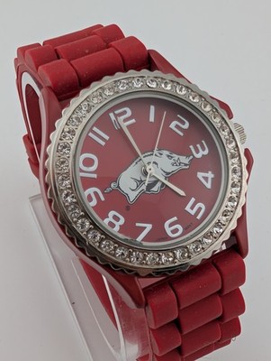 Arkansas Razorbacks Watch Women 38mm Case Red Silicone Band- New Battery